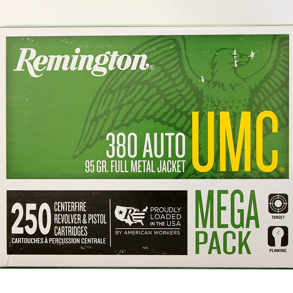 Remington UMC .380 ACP 95gr FMJ 955 fps Box/250 Box/250